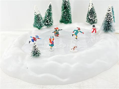 department 56 skating|dept 56 animated skating pond.